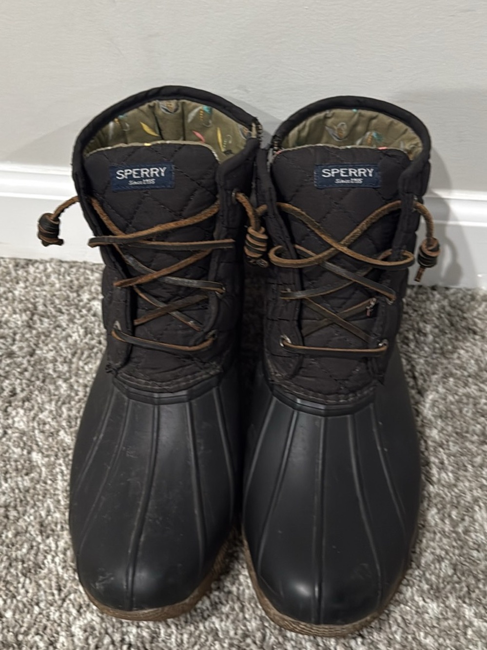 Sperry Brown and Black Insulated Rain & Snow Boots